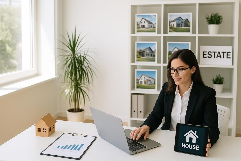 Real estate professional using an automated platform for active compliance tracking.